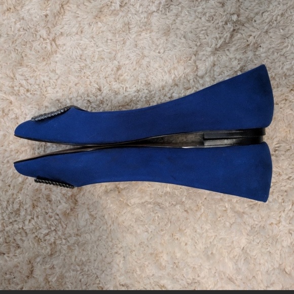 Cobalt Blue crystal embellished Flats - Picture 3 of 5